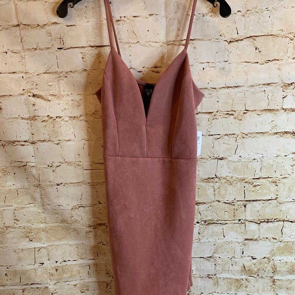 Windsor Suede Bodycon Blush Dress Size L